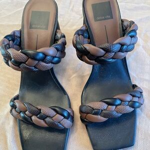 Dolce Vita Paily Braided Heels- Black and Brown Size 8.5 NEW